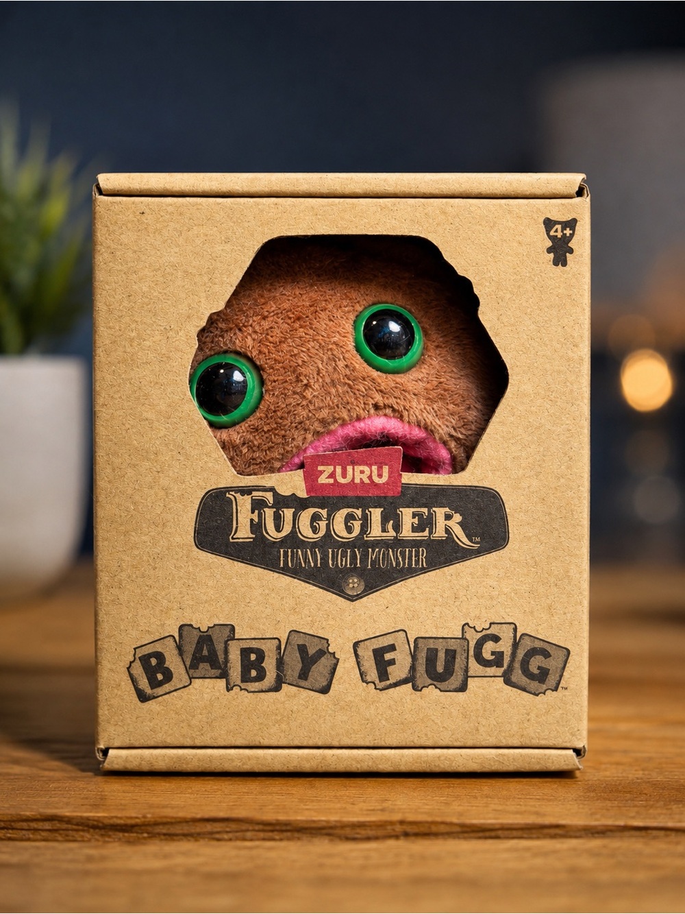 ZURU Fuggler Baby Fugg Brown Funny Ugly Monster Plush Collectible NIB Rare